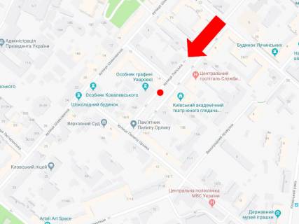 Citylight A in Kyiv, 1.8x1.2  Lips'ka st., 16 / prov. Lips'kij, navproti restoranu "Lips'kij osobnak", v storonu st. Orlika scheme