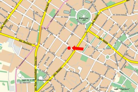 Citylight  in Poltava, 1.8x1.2  Sevcenka st., 29, Central'nij rinok, navproti supermarketu "Fokstrot" scheme