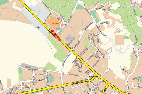 Billboard A in Uzhgorod, 3x6  Sobranec'ka st., bila magazinu "Era", v bik aeroportu scheme