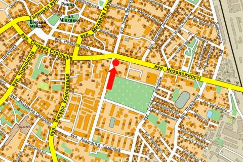 Citylight  in Ivano-Frankivsk, 1.8x1.2  Mel'nika st. / Nezaleznosti st. scheme