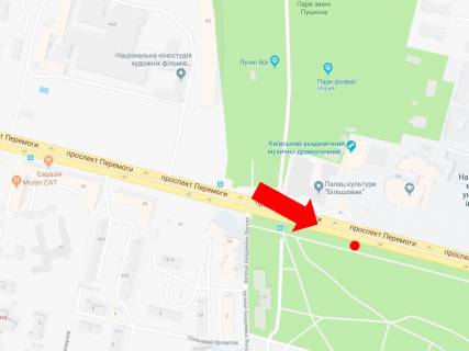 Scrolller, Scroll A in Kyiv, 2.3x3.14  Peremogi av., navproti Meduniversitetu im. Bogomol'ca, v storonu st. m. <<Politehnicnij institut>>, centru - 470020 scheme