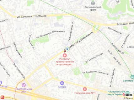 Cityscroll A in Kyiv, 1.8x1.2  Bul'varno-Kudravs'ka st. (kolis. Vorovs'kogo), 20 - prov. Cehovs'kij, v storonu L'vivs'koi pl. scheme