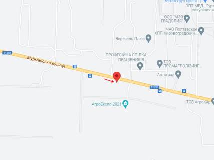 Billboard  in Kropyvnytskyi (Kirovograd), 3x6  Murmans'ka st., na teritorii vistavki "Agroekspo", v'izd scheme