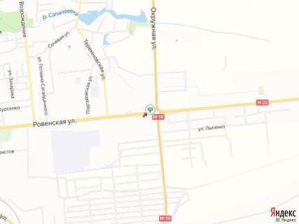 Billboard B in Lutsk, 3х6  Rivnens'ka/Okruzna_kil'ce bila Epicentru_viizd z mista scheme