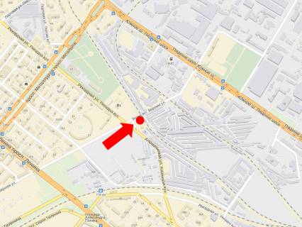 Billboard A in Zaporizhzhya, 3x6  Verhna st. / Rekordna st., bila z/d pereizdu, v bik Pivdennogo sose scheme