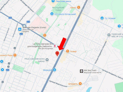 Billboard A in Odessa, 3x6  Семена Палія вул., 94 (колиш. Дніпропетровська дорога) scheme