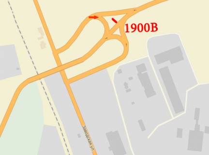 Billboard B in Severodonetsk Budivel'nikiv sose, v'izd v misto scheme