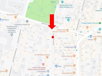 Citylight B in Kyiv, 1.8x1.2  Antonovica st. (kolis. Gor'kogo st.), 1, v storonu st. Saksagans'kogo scheme