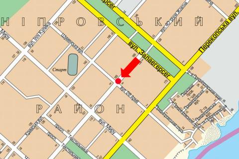 Billboard A in Kherson, 3x6  Universitets'ka st. (kol. 40-ricca Zovtna st.), 120 / 28-oi Armii st., rozdil'nik, v centr, liva scheme