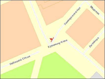 Billboard A in Kherson Mozgovogo pl. - Kremencuc'ka st. scheme