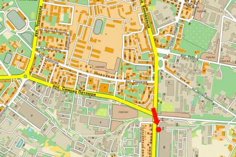 Billboard B in Ivano-Frankivsk, 3x6  Konoval'ca st. / Petluri st. scheme