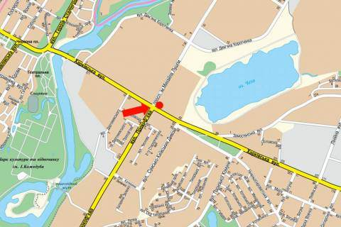 Billboard  in Sumi, 3x6  Harkivs'ka st. / Luspi av., z centru scheme