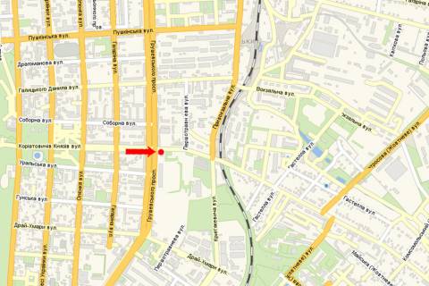 Citylight A in Kam'yanets-Podilsky, 1.8x1.2  Knaziv Koriatoviciv st., bila salonu "Kodak", zupinki scheme