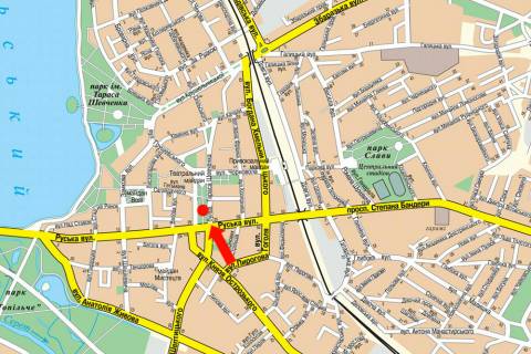 Citylight  in Ternopil, 1.8x1.2  Sevcenka bst., bila magazinu "Zoloto" scheme