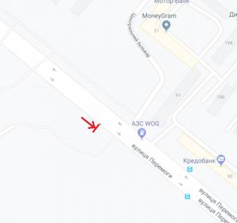 Billboard A in Zaporizhzhya, 6х3  Peremogi st. - Central'nij bul'v. scheme