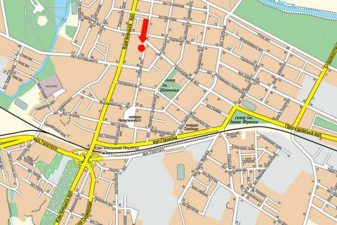 Citylight B in Khmelnitsky, 1.8x1.2  Soborna st., 42A, bila Ukrsocbanku scheme