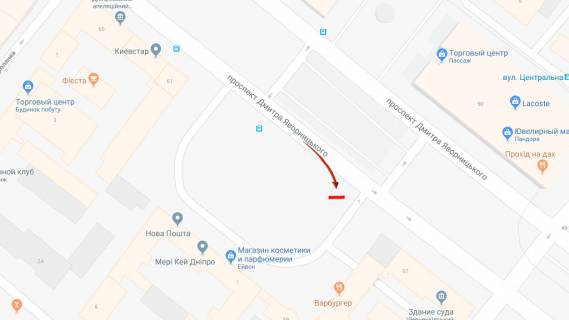 Video Billboard A in Dnipro (Dnipropetrovsk) Geroiv Majdanu pl., 1 - Avornic'kogo av. (kolis. Marksa av.), central'na plosa, prajs za 1 mis, 10sek rolik 1vih / 10hv z 7 do 23 godin ( 96 vihodiv ), rozrahunki dla insih parametriv rozmisenna utocnujte u menedzera - 246637 scheme