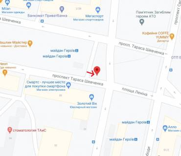 Billboard B in Kam'yanske (Dniprodzerzhinsk) Svobodi av. - Sevcenka av. scheme