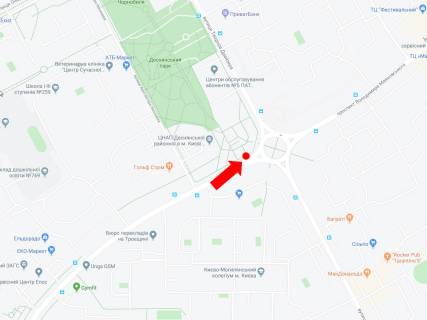 Billboard B in Kyiv, 3x6  Maakovs'kogo av. 31 - st. Drajzera, na krugovij rozv'azci, v storonu st. Lifara scheme