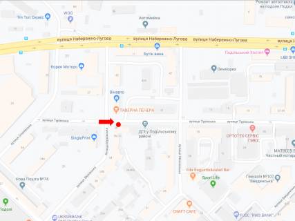 Citylight A in Kyiv, 1.8x1.2  Turovs'ka st., 10/36 - st. Urkivs'ka, v storonu centru scheme