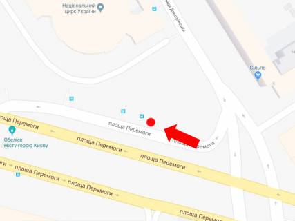 Citylight A in Kyiv, 1.8x1.2  Peremogi pl., 2, bila Cirku, v storonu Povitroflots'kogo mostu scheme