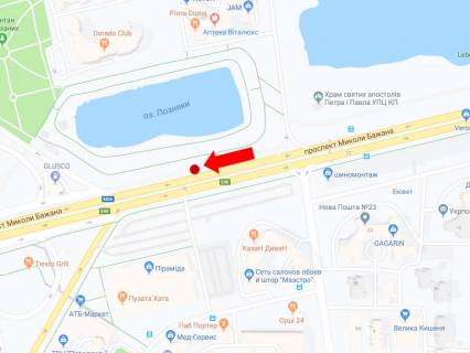 Prismatron, Prism  in Kyiv, 3x6  Bazana av., navproti TRC "Piramida", v storonu st. m. "Poznaki", centru - 446096 scheme