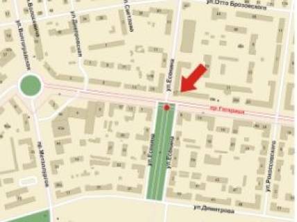 Citylight B in Krivy Rig, 1.8x1.2  Gagarina av., 13 - Esenina st., zupinka "Dom sovetov" scheme