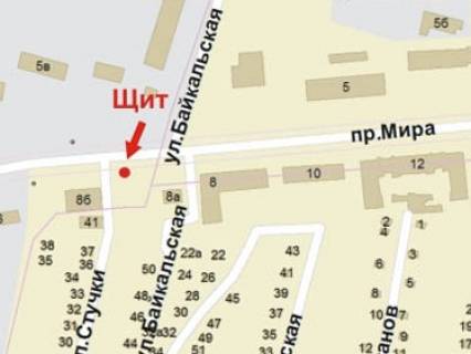 Billboard B in Krivy Rig, 3x6  Miru av., 8a, zupinka "Sahtoprohodka", u bik Vizvolenna pl. scheme