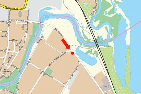 Billboard A in Sumi, 3x6  Geroiv Krut st. (kol. Cerepina st.) / Luspi av., v bik superarketu "Ekomarket" scheme