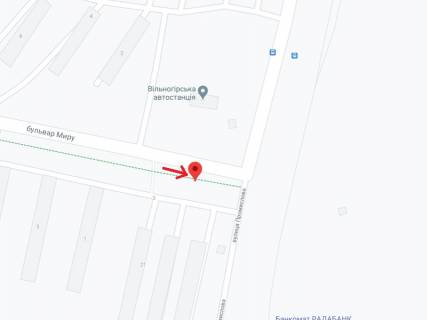 Billboard A in Vilnogirsk, 6х3  v`izd z st. Promislovoi na bul'var Miru scheme