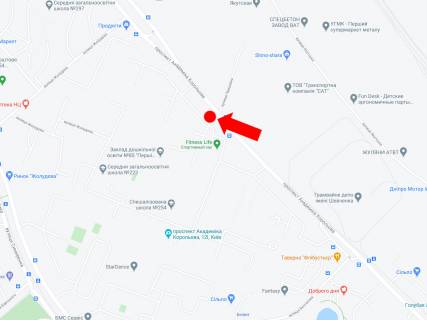 Billboard B in Kyiv, 3x6  Korol'ova av.10, v storonu st. Sim'i Sosninih scheme