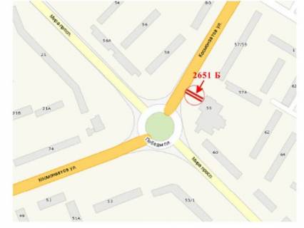 Billboard B in Mykolaiv Peremogi pl. - Kosmonavtiv st. scheme