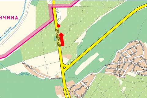 Billboard A in Uzhgorod, 3x6  Kontrol'no-propusknij punkt "Uzgorod", viizd z mista v bik Slovaccini scheme