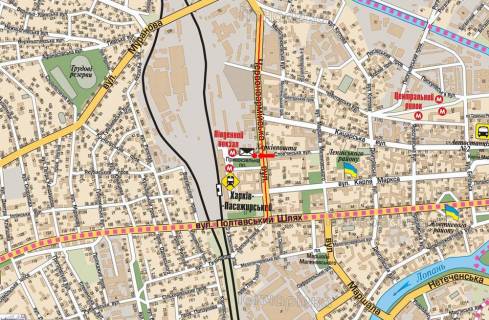 Citylight  in Kharkiv, 1.8x1.2  Privokzal'na pl., bliznij do Kotlara st. (kol. Cervonoarmijs'ka st.), kafe "FreshLife" scheme