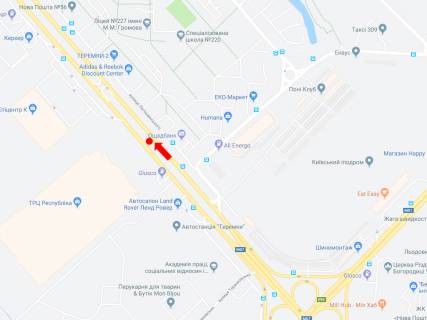 Billboard A in Kyiv, 3x6  Kil'ceva doroga, navproti TRC <<Respublika>>, supermarketu "Epicentr", rozdil'nik u bik av. Peremogi scheme