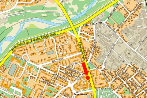 Citylight  in Ivano-Frankivsk, 1.8x1.2  Galic'ka st., 87 scheme