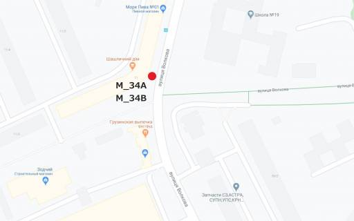 Billboard B in Kropyvnytskyi (Kirovograd) Volkova st., 11 scheme