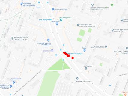 Billboard B in Kyiv, 3x6  Simirenka st., 5 - st. Grigorovica Bars'kogo, v storonu st. Bulgakova scheme