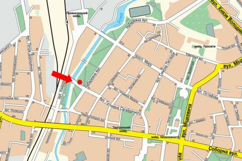 Citylight B in Rivne, 1.8x1.2  Sagajdacnogo st. / Naberezna st., v bik Central'nogo rinku scheme