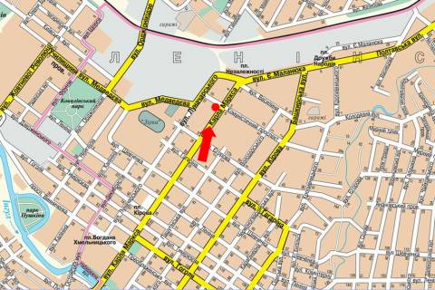 Citylight B in Kropyvnytskyi (Kirovograd), 1.8x1.2  V. Perspektivna st. (kol. Marksa st.), 8, bila Privatbanku scheme