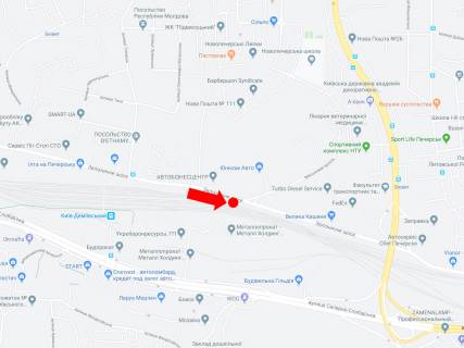 Billboard  in Kyiv, 3x6  Zaliznicne sose - Vijs'kovij proizd, ZK "Novopecers'ki lipki", v storonu st. Bojcuka (kolis. st. Kikvidze) scheme