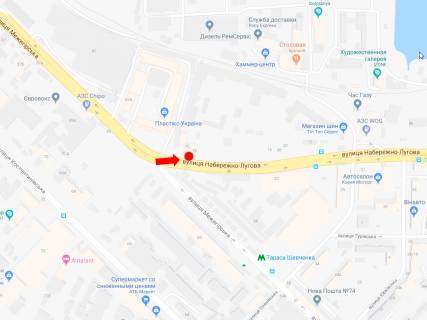 Backlight B in Kyiv, 2.3x3.14  Naberezno-Lugova st. - st. Mezigirs'ka, v centr scheme