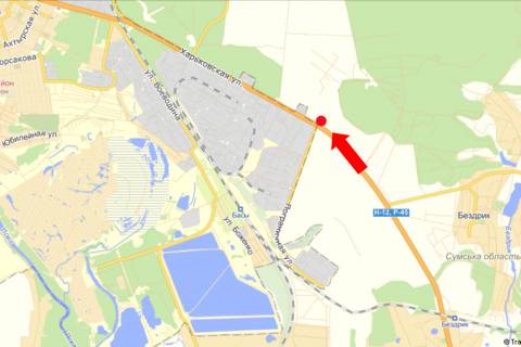 Billboard  in Sumi, 3x6  Harkivs'ka st. / Prikordonna st., v centr scheme