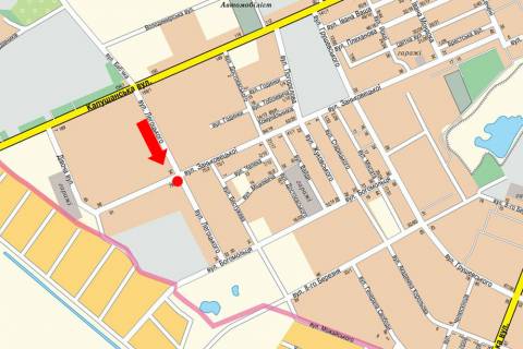 Billboard A in Uzhgorod, 3x6  Legoc'kogo st. / Zan'kovec'koi st., bila supermarketu "Vopak" scheme