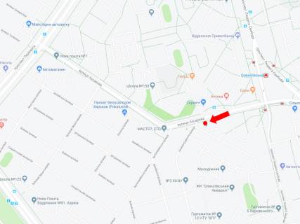 Billboard  in Kharkiv, 3x6  Ahsarova st. - st. Celinograds'ka, v bik av. Peremogi scheme