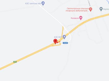 Billboard B in Svitlogirske, 6х3  M-30, km 923+238 (pravoruc), Ruh do m. Krivij Rig, za viizdom iz s. Svitlogirs'ke scheme