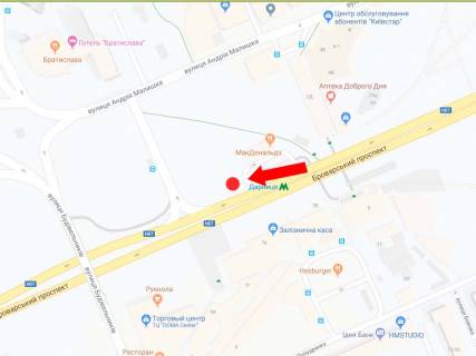 Video Billboard A in Kyiv, 3x6  Brovars'kij av., 27, bila McDonalds's, st. m. "Darnica", v centr, (rolik 10 sek, 1 vihid/1,5 hvilini) - 366947 scheme