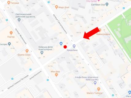 Citylight  in Kyiv, 1.8x1.2  Petluri st., 18 / st. Saksagans'kogo, v bik central'nogo zaliznicnogo vokzalu scheme