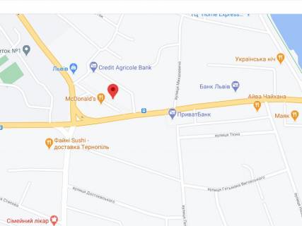Billboard A in Ternopil Peremogi pl., 4B, apteka "Med Servis", NoL028, prajs za rolik 10 sek 1 vihid/5 hvilin, z 8:00-22:00. Rozrahunok dla insih parametriv translacii utocnujte u menedzera. scheme