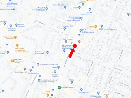 Billboard A in Uzhgorod, 3x6  Minajs'ka st., bila magazinu "Osetia" scheme